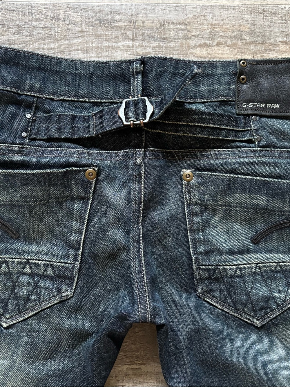 G-Star Raw Straight Leg Jeans in Dark Indigo Blue